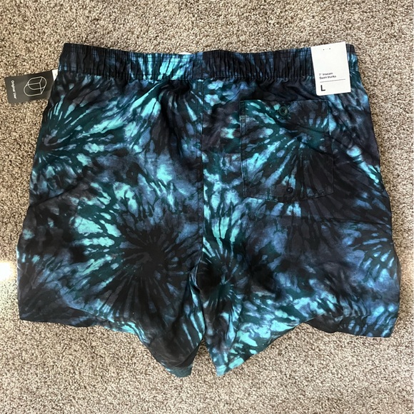 NWT Original Use Men's Blue Tie Dyed Navy Swim Trunks Inseam 7” Size Large - Picture 3 of 6